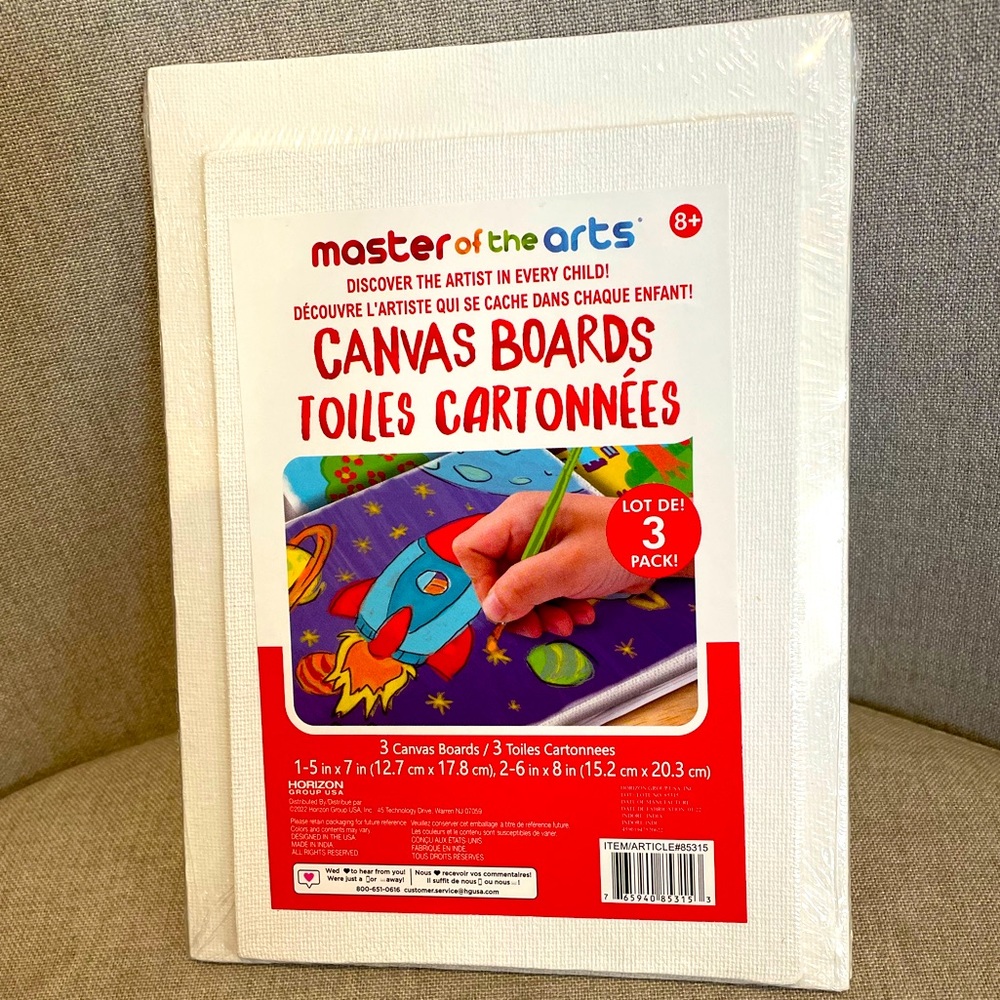 3 canvas boards